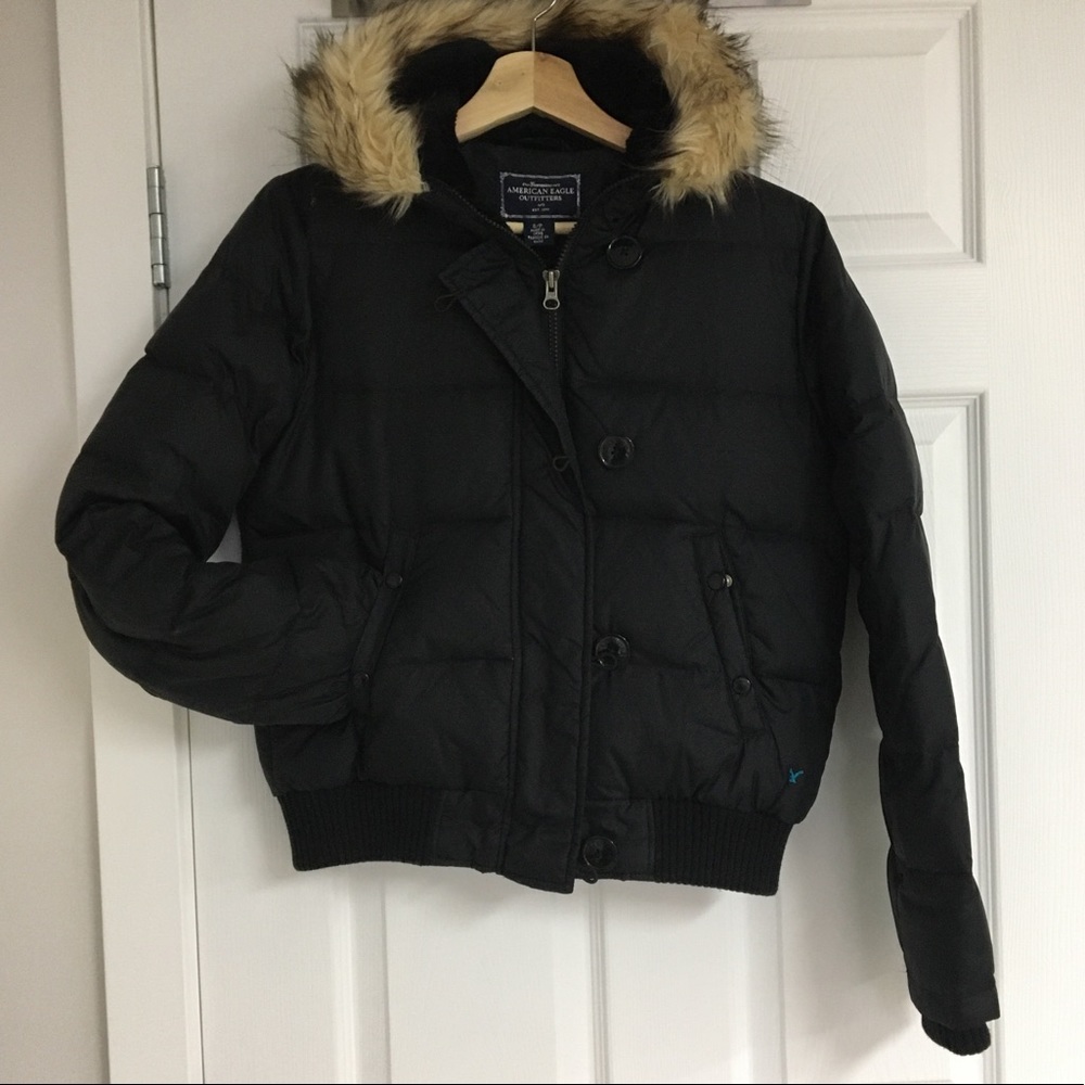 American Eagle down-filled puffer coat, size S.